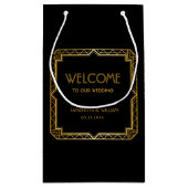 legant Art Deco Gold Wedding Welkom Klein Cadeauzakje (Achterkant)