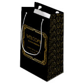 legant Art Deco Gold Wedding Welkom Klein Cadeauzakje (Achterkant Gekanteld)