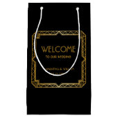 legant Art Deco Gold Wedding Welkom Klein Cadeauzakje (Voorkant)