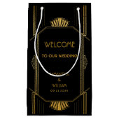 legant Art Deco Gold Wedding Welkom Klein Cadeauzakje (Voorkant)