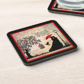 legant beige en zwarte poëzie Valentijnse Bier Onderzetter (Linkerzijde)