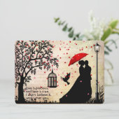 legant beige en zwarte poëzie Valentijnse Kaart (Staand voorkant)