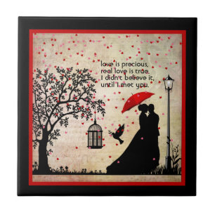  legant beige en zwarte poëzie Valentijnse Tegeltje