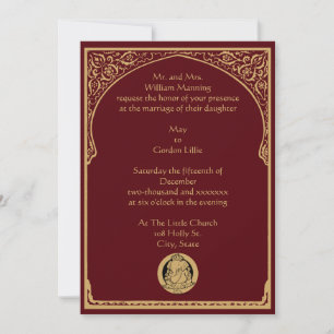 legant Border & Ganesh Indian Wedding Kaart