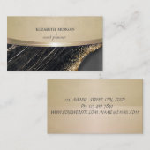  legant, Chic, Floral Black Marble Visitekaartje (Voorkant / Achterkant)