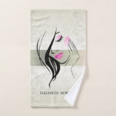  legant, chic, kant, meisje Silhouette Bad Handdoek (Handdoek)