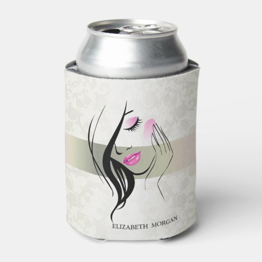  legant, chic, kant, meisje Silhouette Blikjeskoeler (Blikje Voorkant)