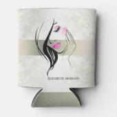  legant, chic, kant, meisje Silhouette Blikjeskoeler (Voorkant)