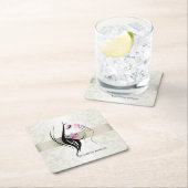  legant, chic, kant, meisje Silhouette Kartonnen Onderzetters (Insitu)