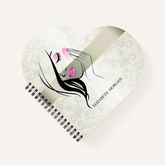 legant, chic, kant, meisje Silhouette Notitieboek (Voorkant)