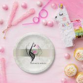 legant, chic, kant, meisje Silhouette Papieren Bordje (Feest)