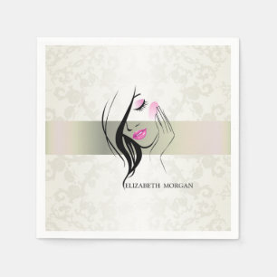 legant, chic, kant, meisje Silhouette Servet