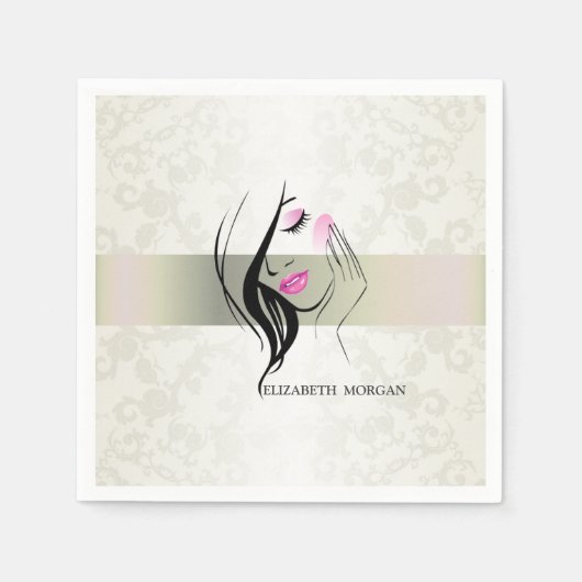  legant, chic, kant, meisje Silhouette Servet (Voorkant)