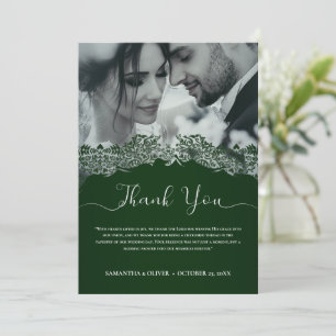 Legant Green Wedding Bedankt Card