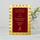  legant Indiaas grenshuwelijk uit de 17e eeuw Folie Uitnodiging (Staand Voorkant)