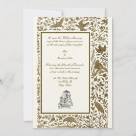  legant Indian Birds Border 1608 Wedding Kaart