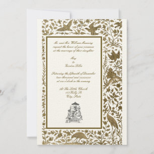  legant Indian Birds Border 1608 Wedding Kaart