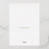  legant Indian Mughal 1608 Wedding Folie Uitnodiging (Achterkant)