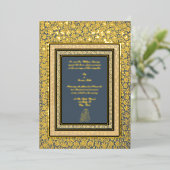 legant Indian Mughal Wedding Folie Uitnodiging (Staand Voorkant)