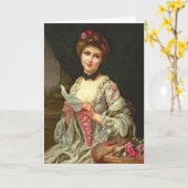  legant Lady & Bouquet van Rozen Kaart (Gele Bloem)