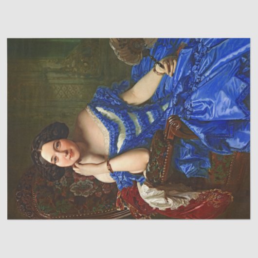  legant Lady in Blue Dress-ontkoppeling Tissuepapier (Voorkant)