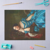 legant Lady in Blue Green Dress-ontkoppeling Tissuepapier (Craft)