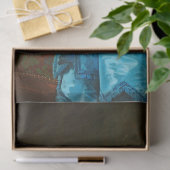 legant Lady in Blue Green Dress-ontkoppeling Tissuepapier (Geschenk)