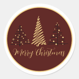 legant Merry Christmas Tree Design | Holiday Stick Ronde Sticker
