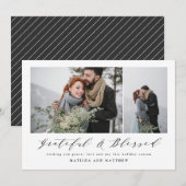 legant minimum photocollage kerstscript feestdagenkaart (Voorkant / Achterkant)