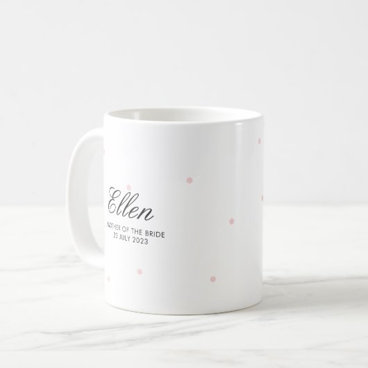  legant moeder van de Bride Blush Pink Mok (Voorkant links)
