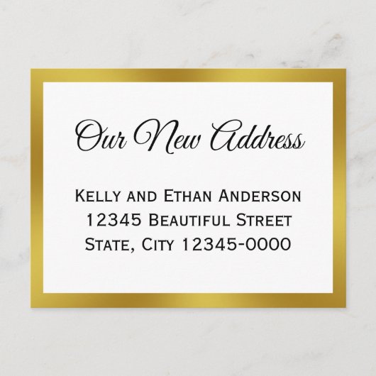 Legant ons nieuwe adres Bewegende Aankondiging Briefkaart (Voorkant)