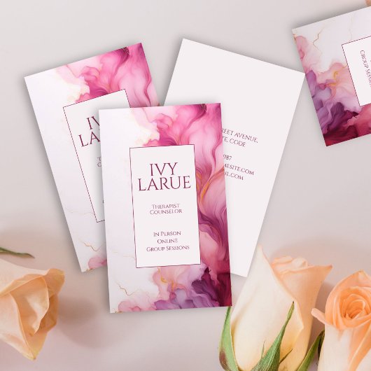Legant Pink Marble Therapist Visitekaartje