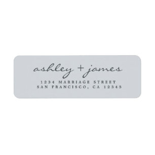 Legant Script Blue Wedding Return-adres Etiket
