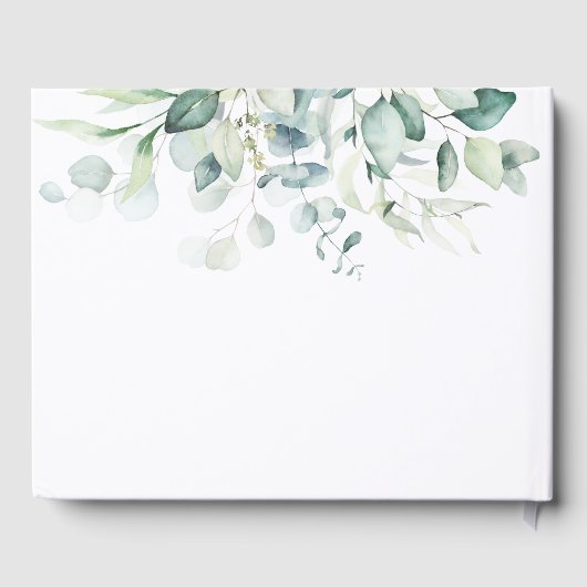 Legant Script Green Foliage Weduwnaar Guest Book Gastenboek (Achterkant)