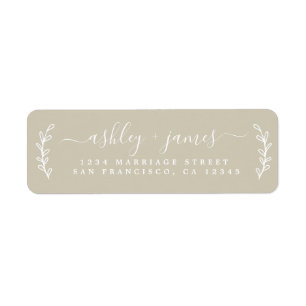 Legant Script Grey Weduwingadres Etiket