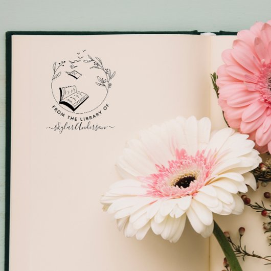 legant uit de bibliotheek van vogelboeken met de h rubberstempel