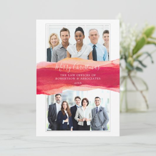 legant Waterverf Merry kerst Corporate Aankondiging (Staand voorkant)