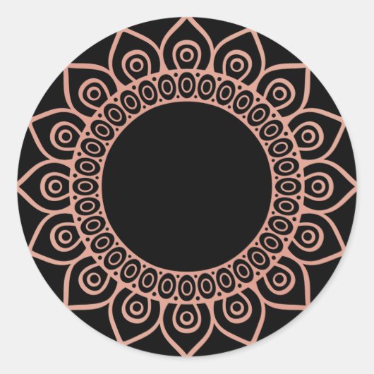 Legante boho kleurrijke mandala label sticker (Voorkant)