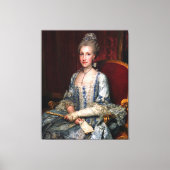 legante dame blauw kant Zijde Canvas Afdruk (Voorkant)