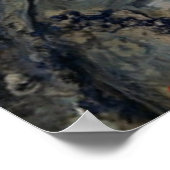  legante dame blauw kant Zijde Poster (Hoek)