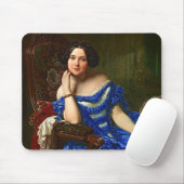  legante dame in blauw dress muismat (Met muis)