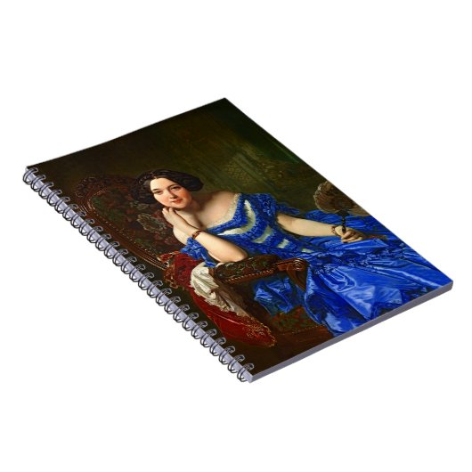 legante dame in blauw dress notitieboek (Rechterzijde)