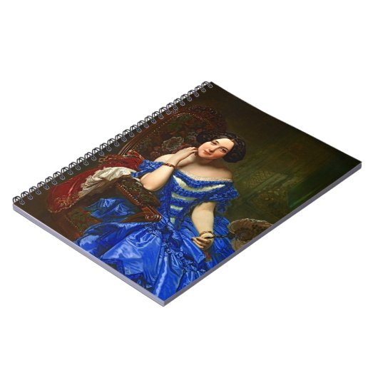  legante dame in blauw dress notitieboek (Linkerzijde)