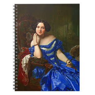legante dame in blauw dress notitieboek