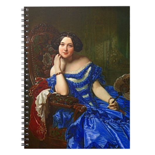  legante dame in blauw dress notitieboek (Voorkant)