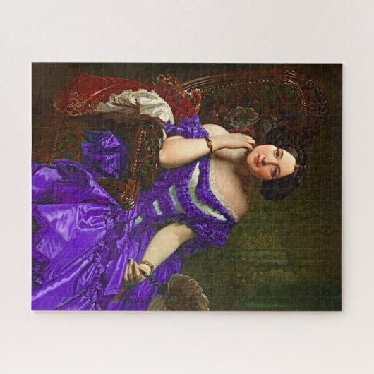  legante dame in blauw Violet Dress Legpuzzel (Horizontaal)