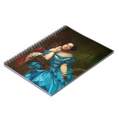 legante dame in blauwe groene dress notitieboek (Linkerzijde)