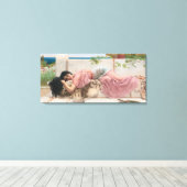 legante dame in roze canvas afdruk (Insitu (Houten vloer))
