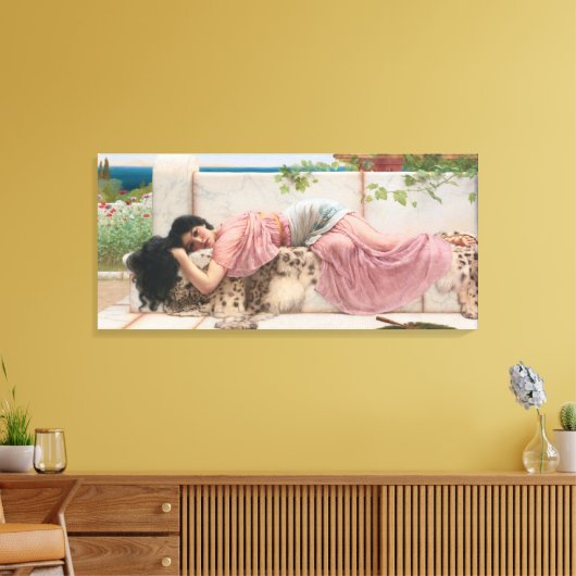 legante dame in roze canvas afdruk (Insitu (Woonkamer))