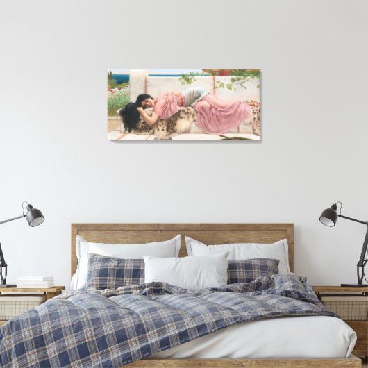 legante dame in roze canvas afdruk (Insitu (Slaapkamer))